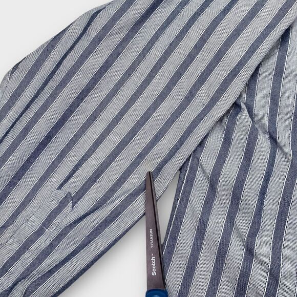 VINTAGE 70s Levis Shirt Mens Extra Large Blue Striped Silver Label Big E Western - Picture 14 of 16